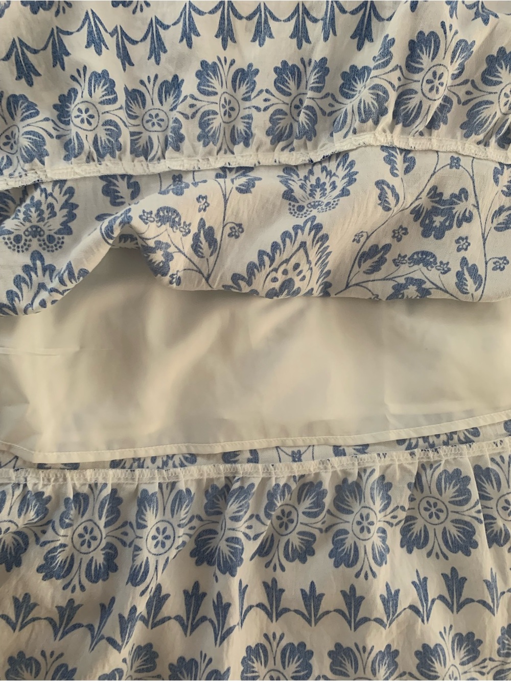 NWT Sam Edelman Dress: White, Blue Print, Button Close, V-Neck, Elastic Waist 12 - Picture 15 of 16